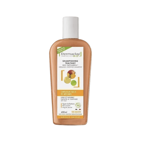 Dermaclay - Shampoing cheveux secs à l'argile jaune bio - 400ml