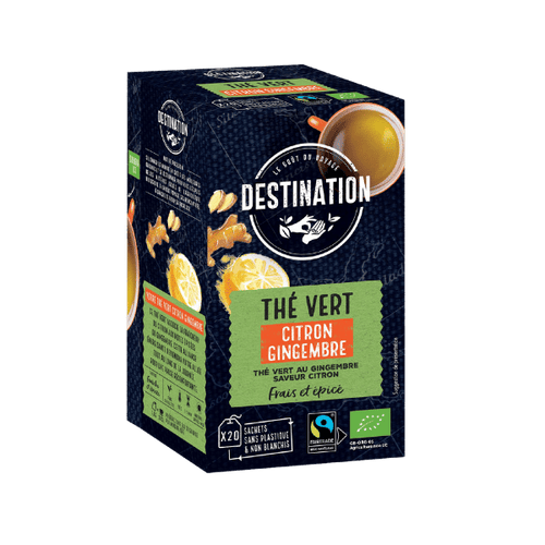 Destination - Thé vert citron et gingembre bio - x20 infusettes