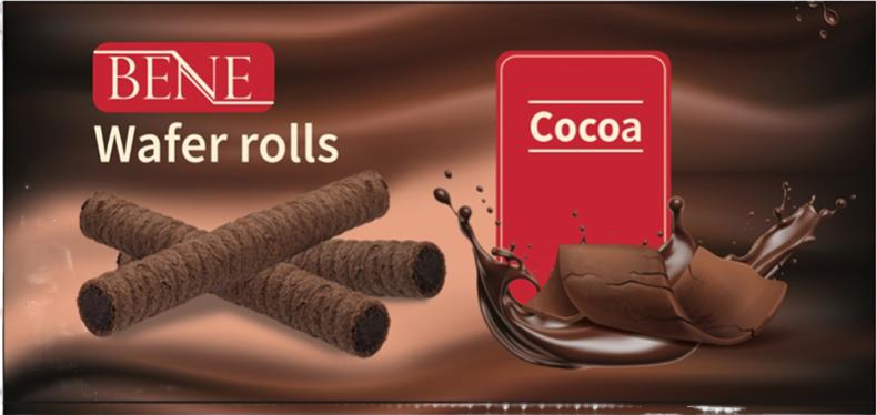 Gaufrettes roulées fourrées cacao - 140g
