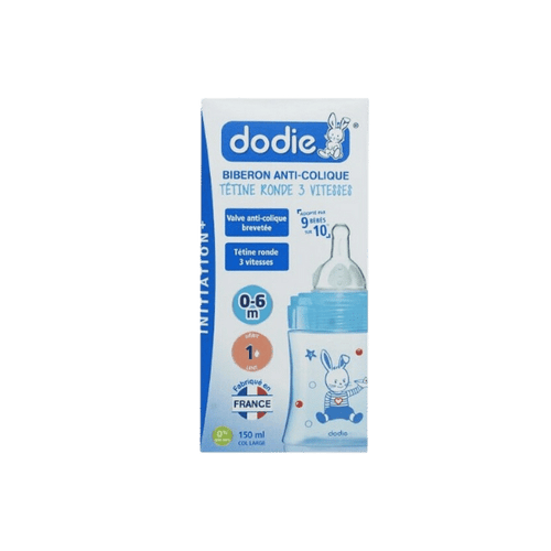 Dodie - Biberon initial bleu D1 - 150ml