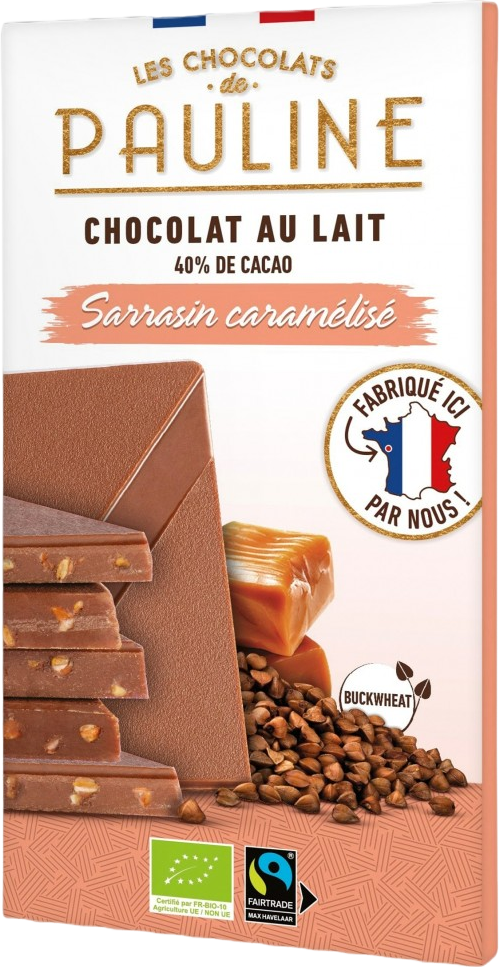 Tablette de chocolat au lait 40% sarrasin caramélisé - 80g