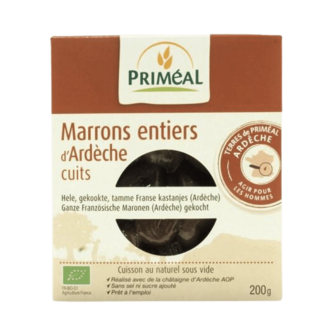 Marrons entiers cuits bio - 200g - Priméal