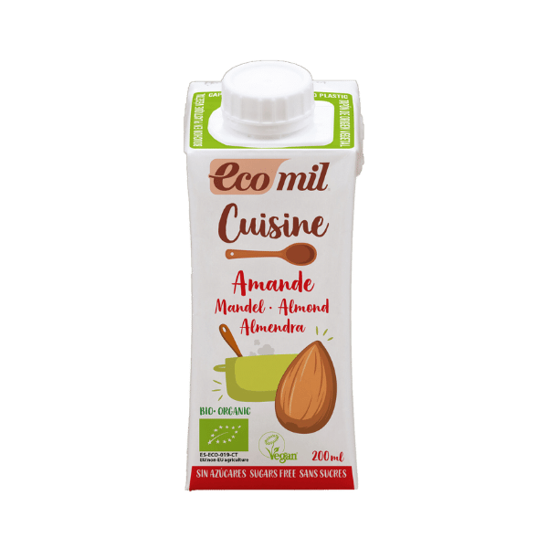 Ecomil - Crème cuisine amande sans sucre bio - 200 ml