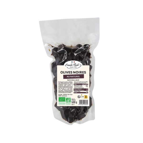 Émile Noël - Olives noires au naturel bio - 500g