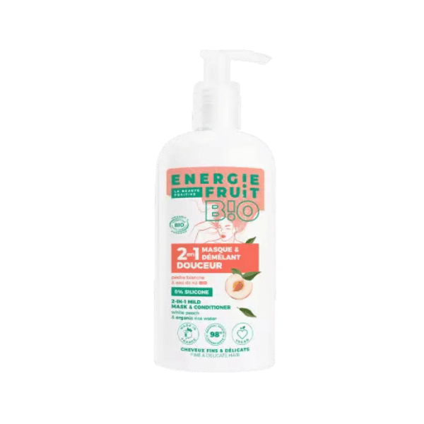 Énergie Fruit - Masque 2 - en - 1 pêche blanche et eau de riz bio - 300ml