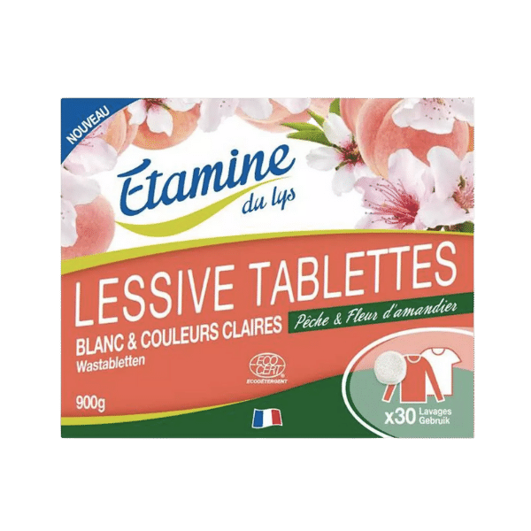 Etamine du Lys - Lessive en tablettes pêche et fleur d'amandier - 30 unités