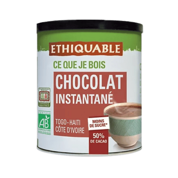 Ethiquable - Cacao en poudre instantané 50% bio - 425g