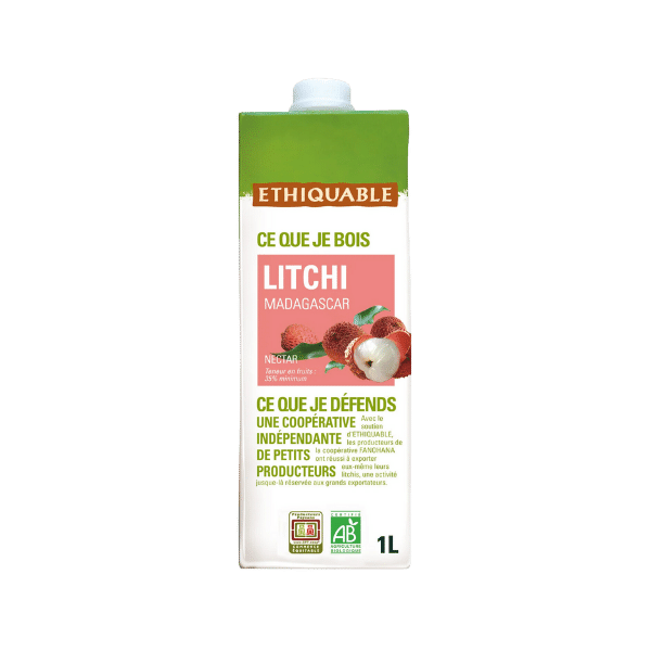 Ethiquable - Nectar de litchi de Madagascar bio - 1L