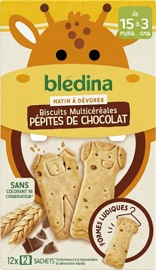 Biscuits bébé multi céréales chocolat noisettes - 168g