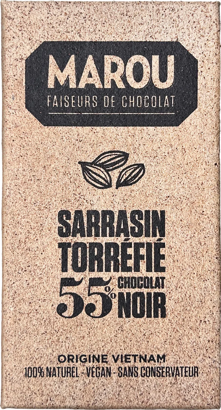 Tablette de chocolat noir 55% sarrasin torréfié - 80g