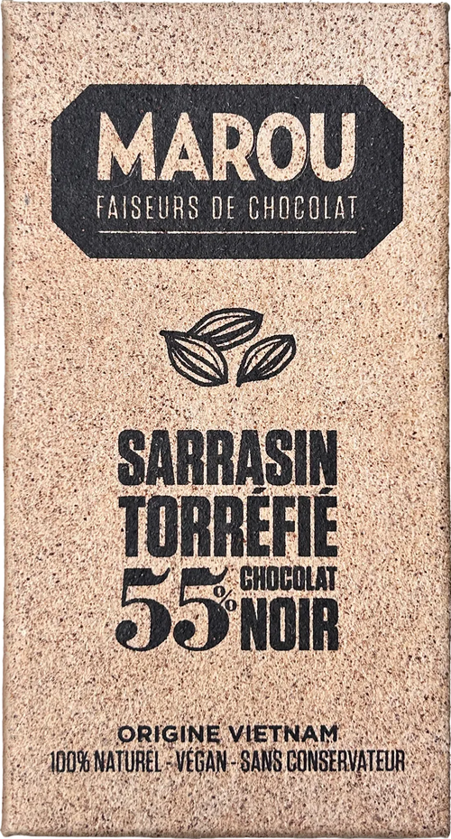 Tablette de chocolat noir 55% sarrasin torréfié - 80g