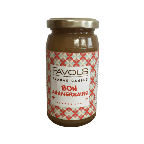 Favols - Confiture Bon Anniversaire Ananas et canelé - 260g