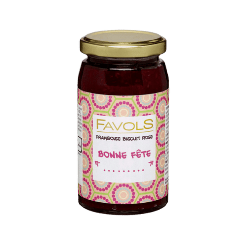 Favols - Confiture Bonne Fête à la framboise et biscuit rose de Reims - 260g