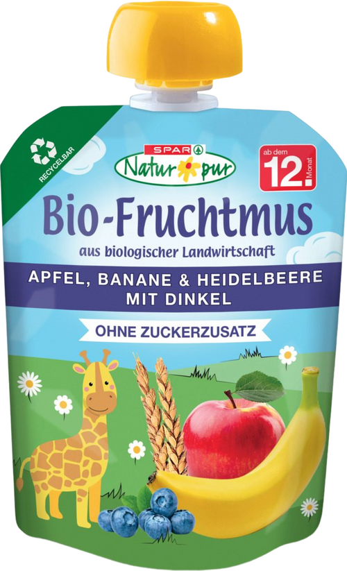 Gourde pomme banane myrtille bio - 90g