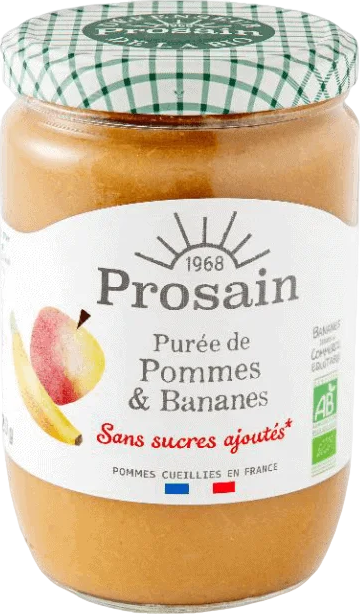 Purée pommes et bananes bio - 620g