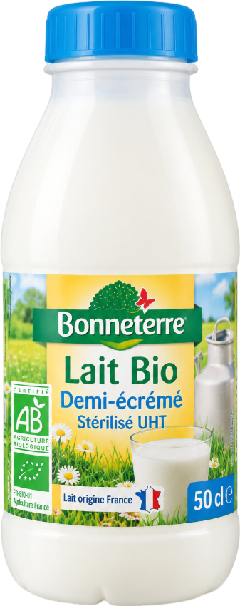 Lait bio demi-écrémé UHT – 50 cl