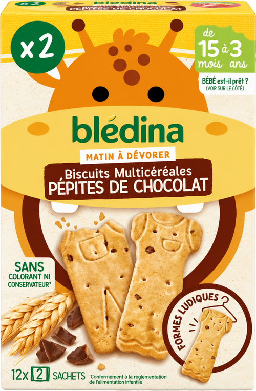 Mini matin - biscuits multicéréales aux pépites de chocolat - 168g