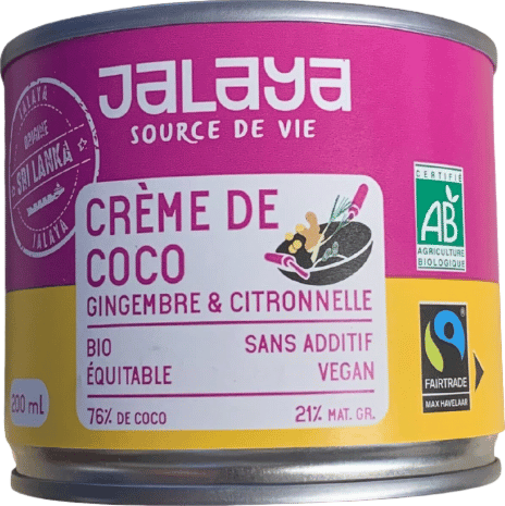 Crème coco gingembre citronnelle bio - 200ml