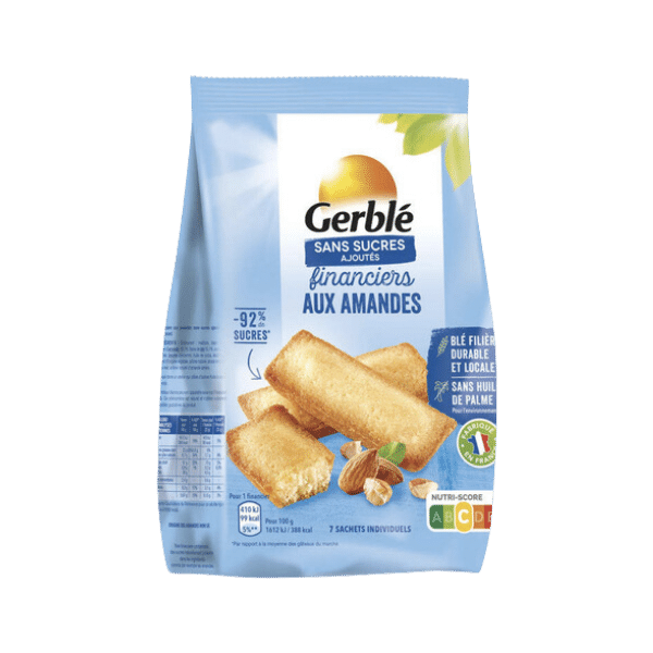 Gerblé - Financiers aux amandes, sans sucres ajoutés - 175g