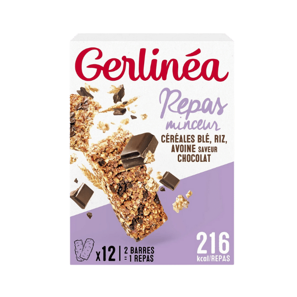 Gerlinéa - Barres repas minceur aux céréales et chocolat - 372g