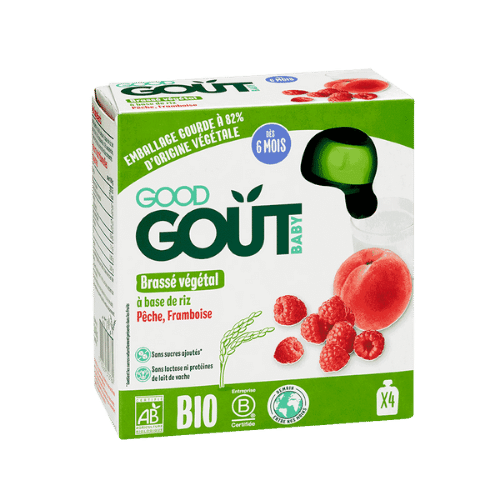 Good Goût - Brassé végétal riz pêche framboise bio - 4x85g