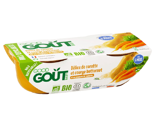 Good Goût - Délice de carotte et courge butternut bio - 2x190g