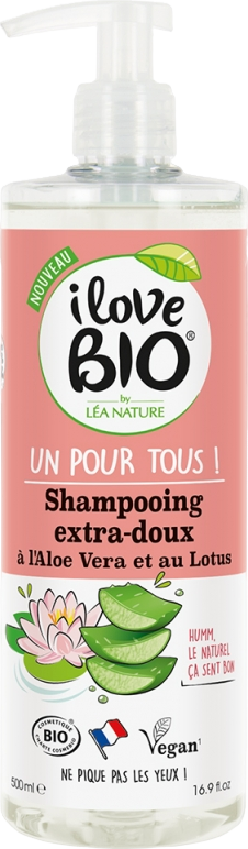 Shampoing extra doux aloe vera et lotus bio - 500ml