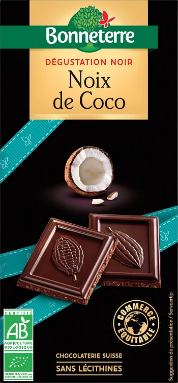 Chocolat Noir Noix de Coco - Bio - 90g
