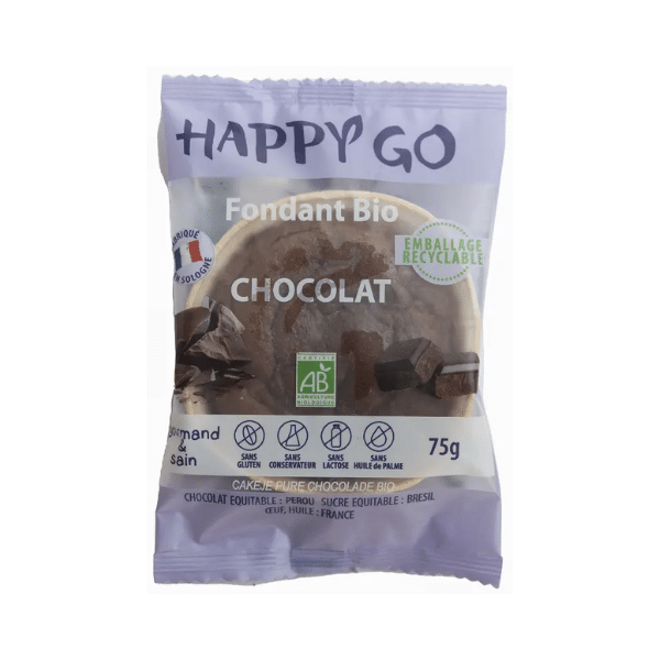 Happy Go - Fondant au chocolat sans gluten bio - 75g