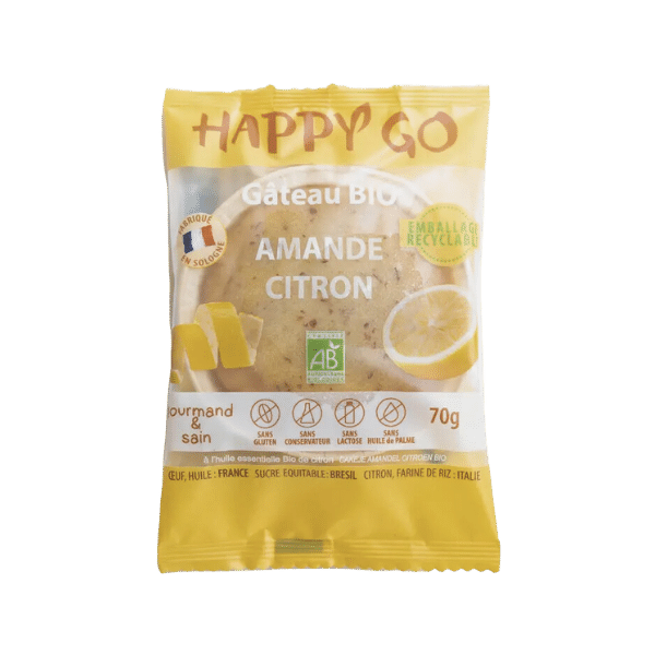 Happy Go - Gâteau à l'amande et au citron bio - 70g