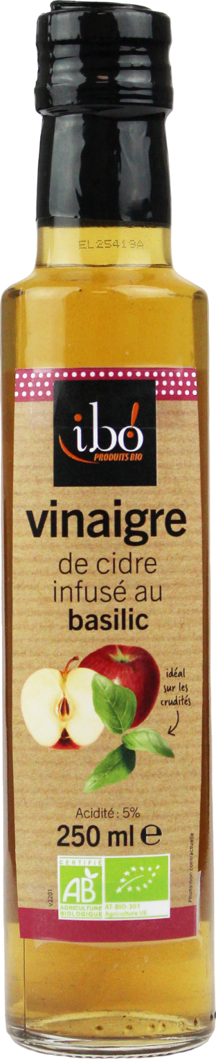 Vinaigre de cidre au basilic bio - 25 cl