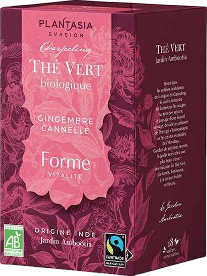 Thé vert forme vitalité gingembre cannelle - 18 sachets