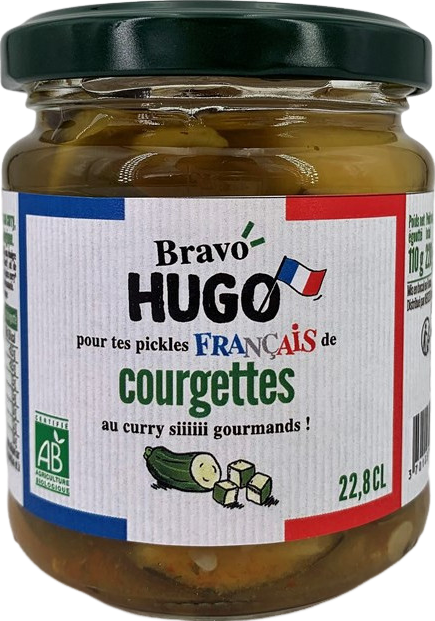 Pickles de courgette au curry bio - 110g