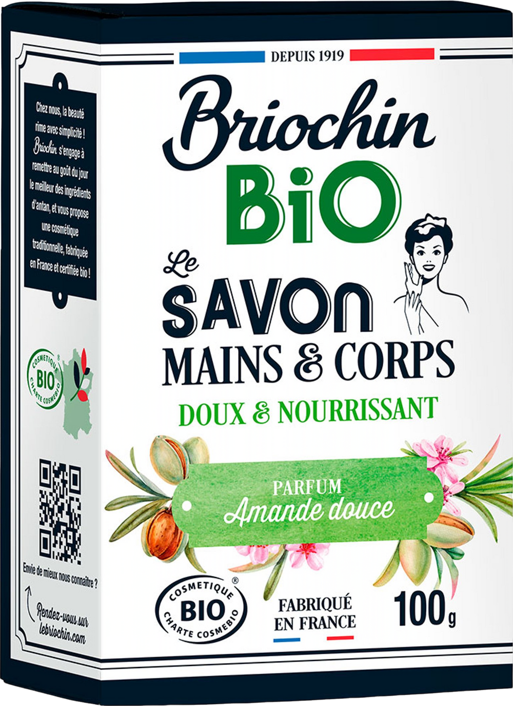 Savon mains & corps amande douce bio - 100g