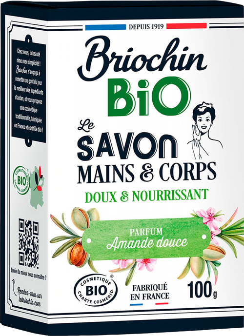 Savon mains & corps amande douce bio - 100g