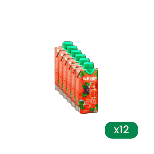 Infusion - Lot de 12 Infusion Glacée Grenade Cassis Menthe Poivrée bio - 12x33cl