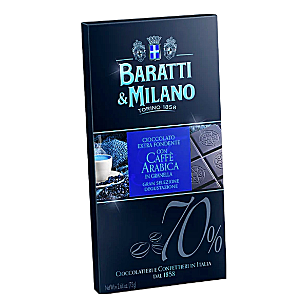 Chocolat extra noir 70% aux grains de café arabica - 75g