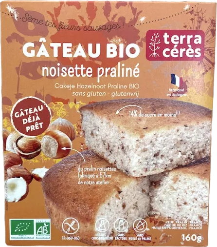 Gâteau moelleux à la noisette praliné bio - 160g
