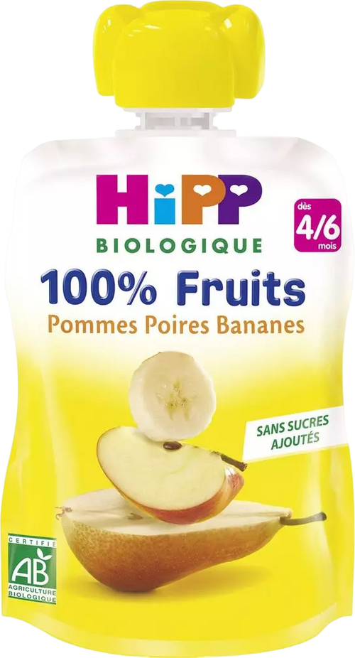 Gourde bébé pomme poires bananes bio - 90g