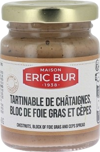 Tartinable à la chataigne, bloc de foie gras et cèpes - 90g