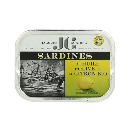 Jacques Gonidec - Sardines au citron à l'huile d'olive bio - 115g
