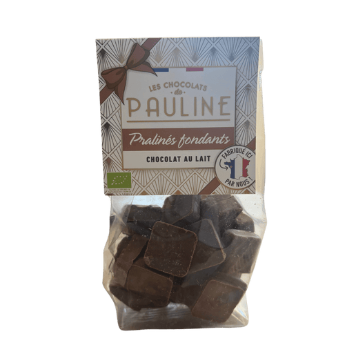 Carrés fourrés praliné enrobés de chocolat au lait - 150g