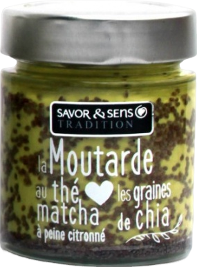 Moutarde au thé matcha citronné et graines de chia - 130g