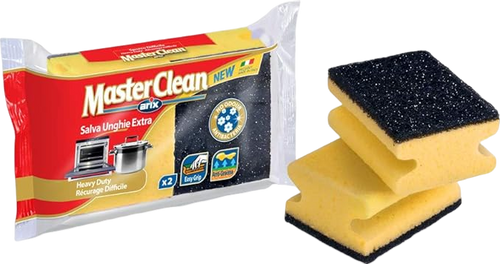 Lot de 2  éponges masterclean cellulose végétale avec fibre abrasive