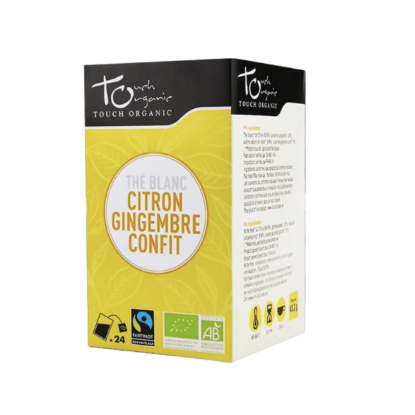 Thé blanc citron gingembre bio - x24 unités - Touch Organic
