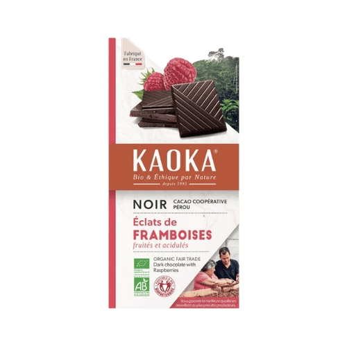 Kaoka - Chocolat noir 55% de cacao - framboises bio - 100g