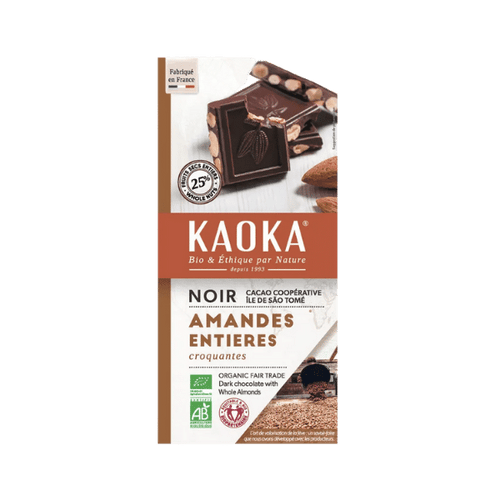 Kaoka - Chocolat noir (66%) aux amandes entières bio - 180g