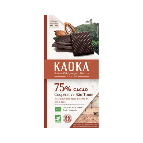 Kaoka - Chocolat noir 75% - sao tomé bio - 100g