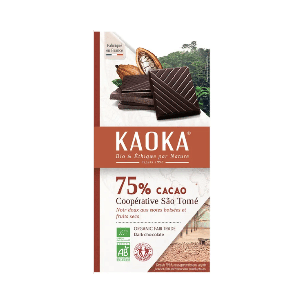 Kaoka - Chocolat noir 75% - sao tomé bio - 100g