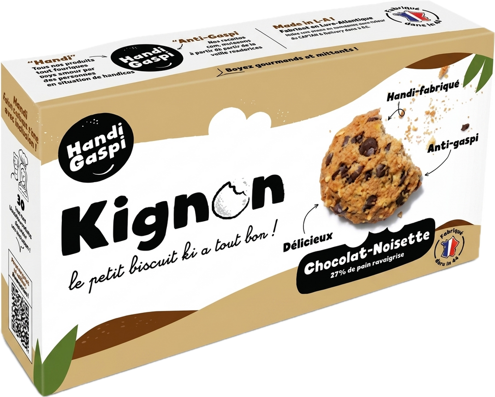 Kignon - Biscuit handi-gaspi chocolat noisette - 120g - 3770022665552